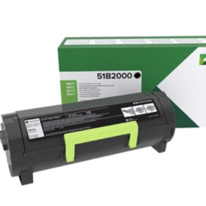 Cartouche de toner noir 51B2000 original Lexmark rendement de 2500 pages à 5 %, garantie 2ans, livraison gratuite !