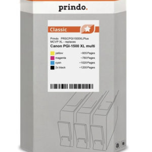 PGI 1500 XL Compatible Canon Maxify) 2 BK 1200 pages à 5%, 1 CY 1020p., 1 MA 780p., 1 jaune 935p., Garantie 2 ans, Livraison gratuite.