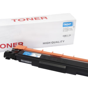 Toner cyan TN247C Compatible Brother se substitue aux références TN227C, TN253C, rendement de 2.300 pages à 5 %, livraison gratuite
