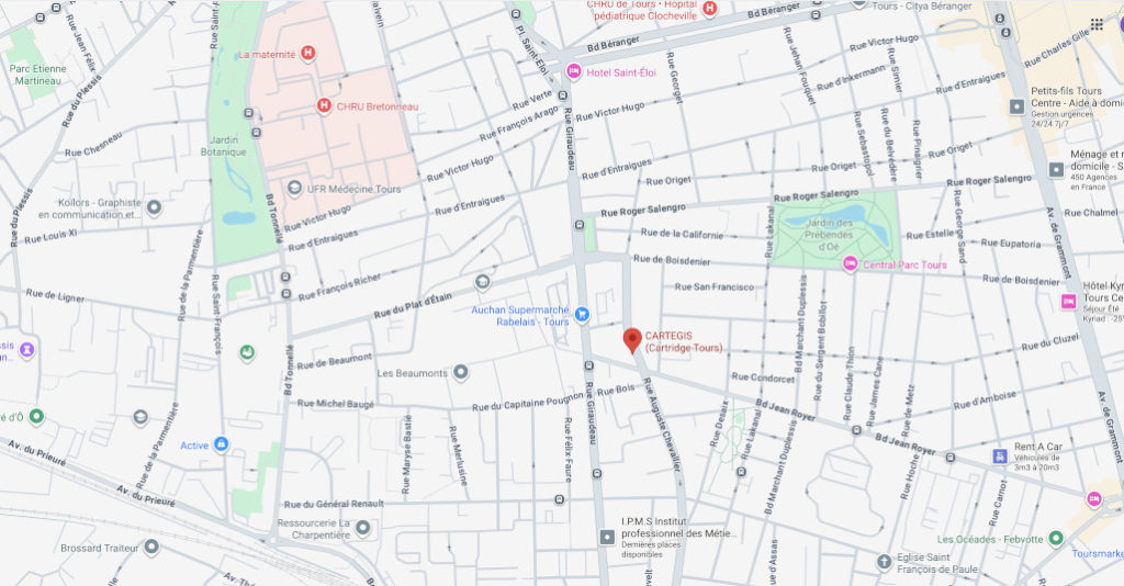 Nouvelle adresse de Cartegis au 51 rue Auguste Chevallier 37000 TOURS